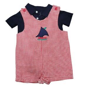 Gingham boat overall set